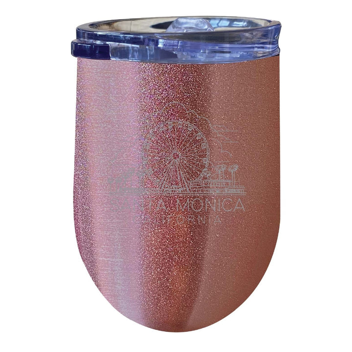 Santa Monica California Souvenir 12 oz Engraved Insulated Wine Stainless Steel Tumbler Image 8