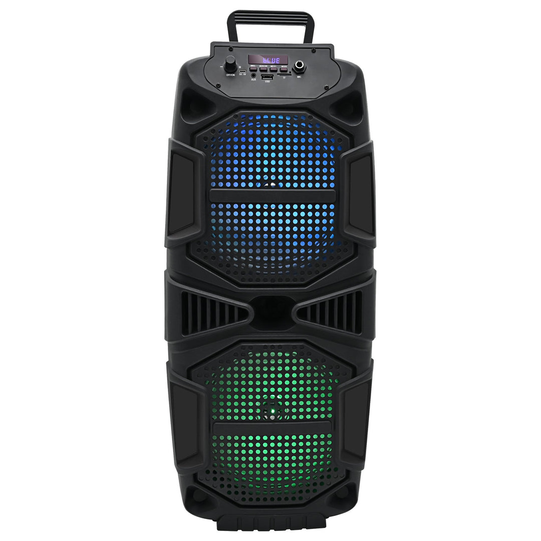 400W Portable Bluetooth Speaker Pack of 2 Dual 8" LED Woofers USB SD FM Radio Image 4