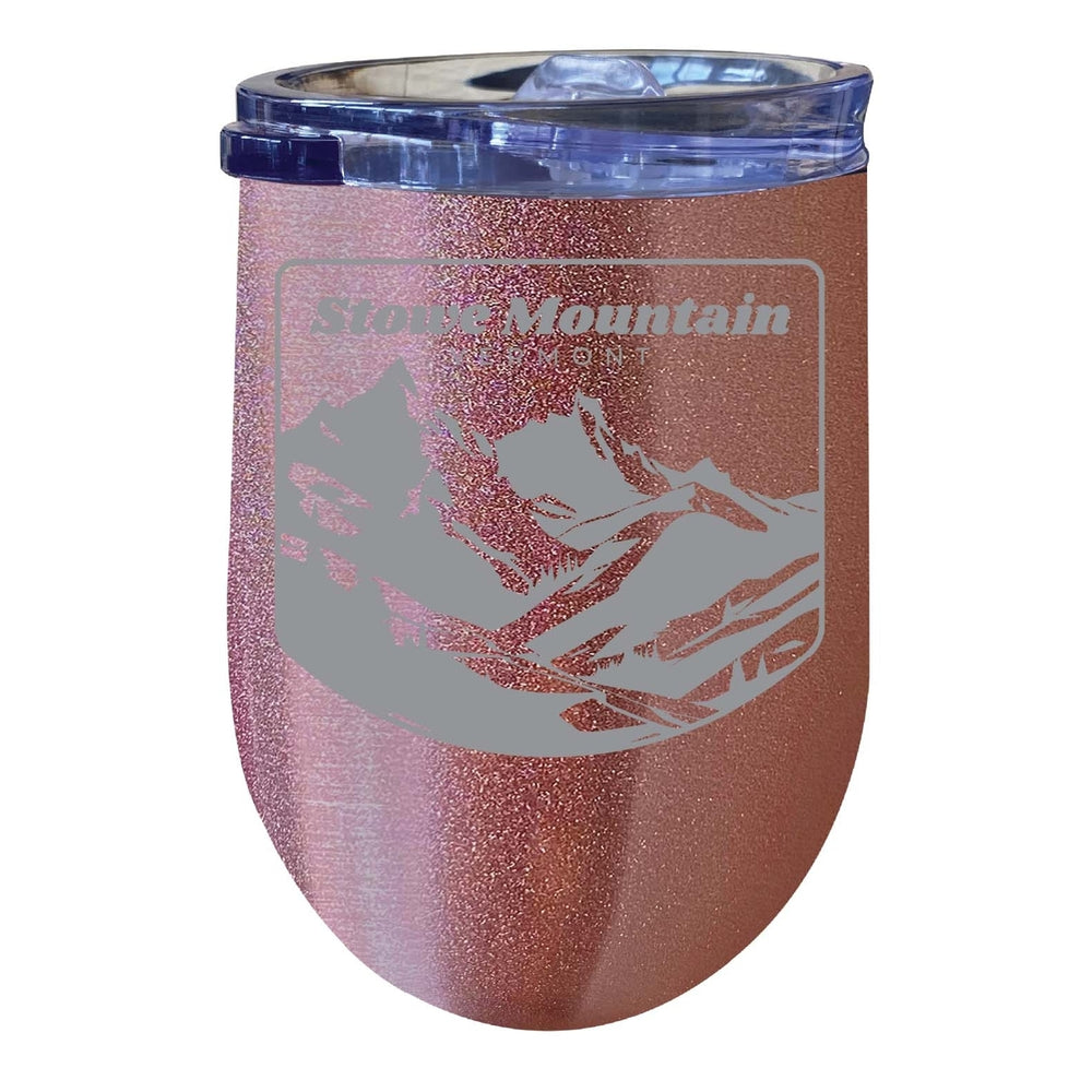Stowe Mountain Vermont Souvenir 12 oz Engraved Insulated Wine Stainless Steel Tumbler Image 2