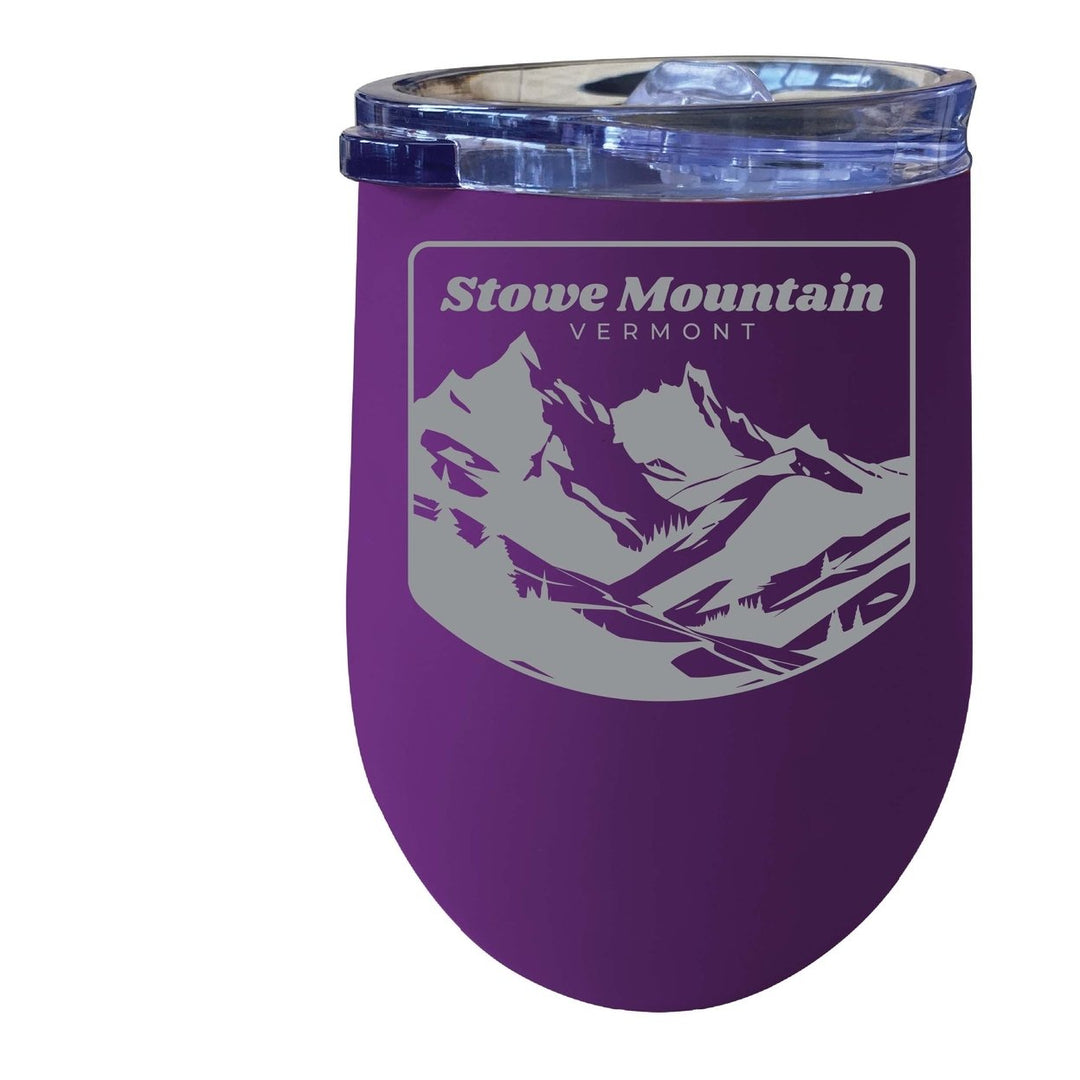 Stowe Mountain Vermont Souvenir 12 oz Engraved Insulated Wine Stainless Steel Tumbler Image 8