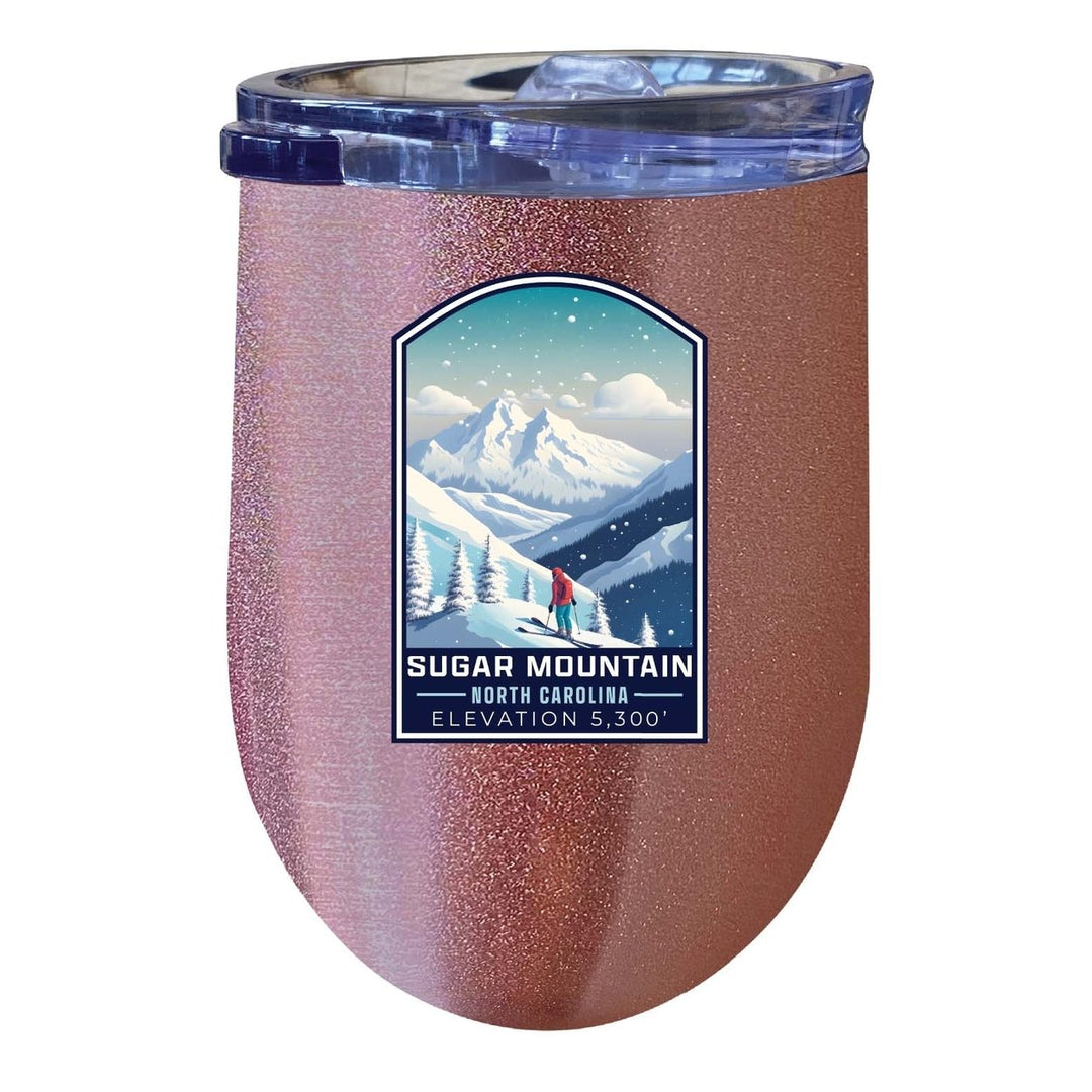 Sugar Mountain North Carolina Design B Souvenir 12 oz Insulated Wine Stainless Steel Tumbler Image 1