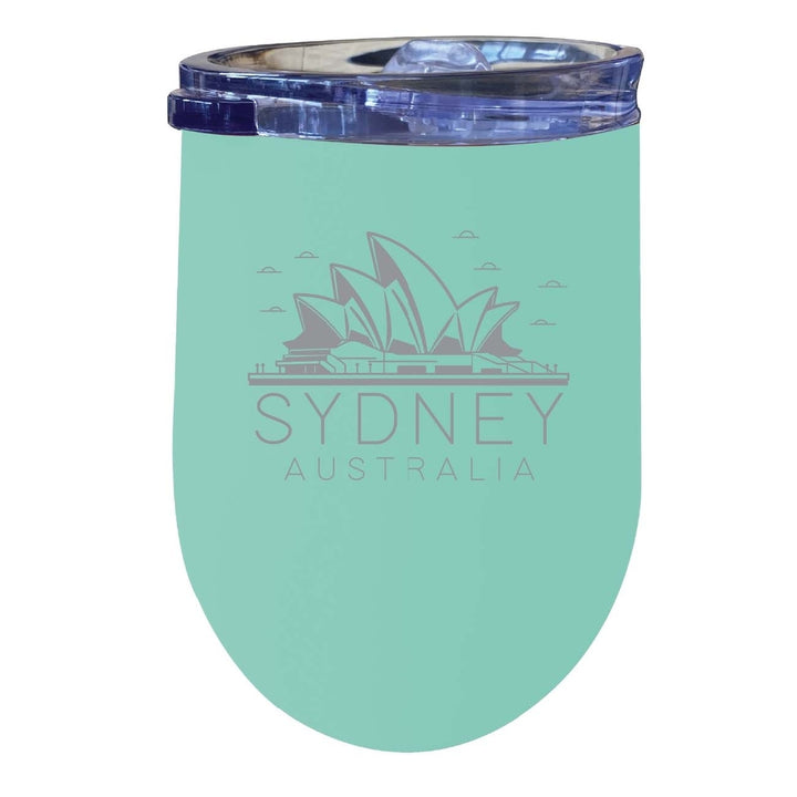 Sydney Australia Souvenir 12 oz Engraved Insulated Wine Stainless Steel Tumbler Rainbow Glitter Gray Image 2