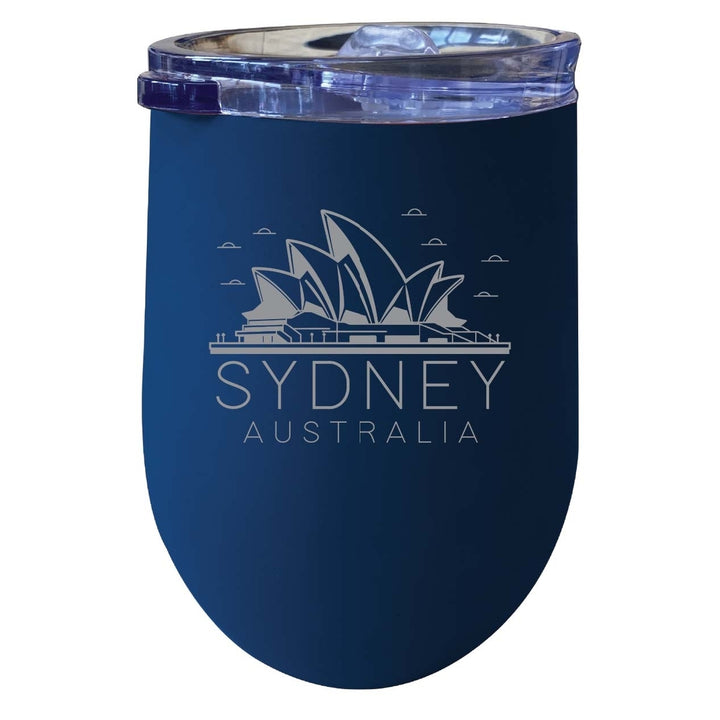 Sydney Australia Souvenir 12 oz Engraved Insulated Wine Stainless Steel Tumbler Rainbow Glitter Gray Image 3