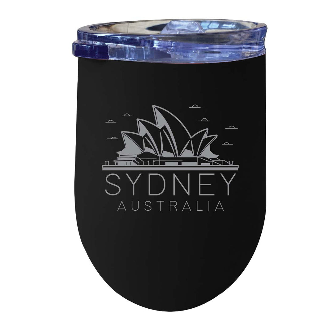 Sydney Australia Souvenir 12 oz Engraved Insulated Wine Stainless Steel Tumbler Rainbow Glitter Gray Image 7