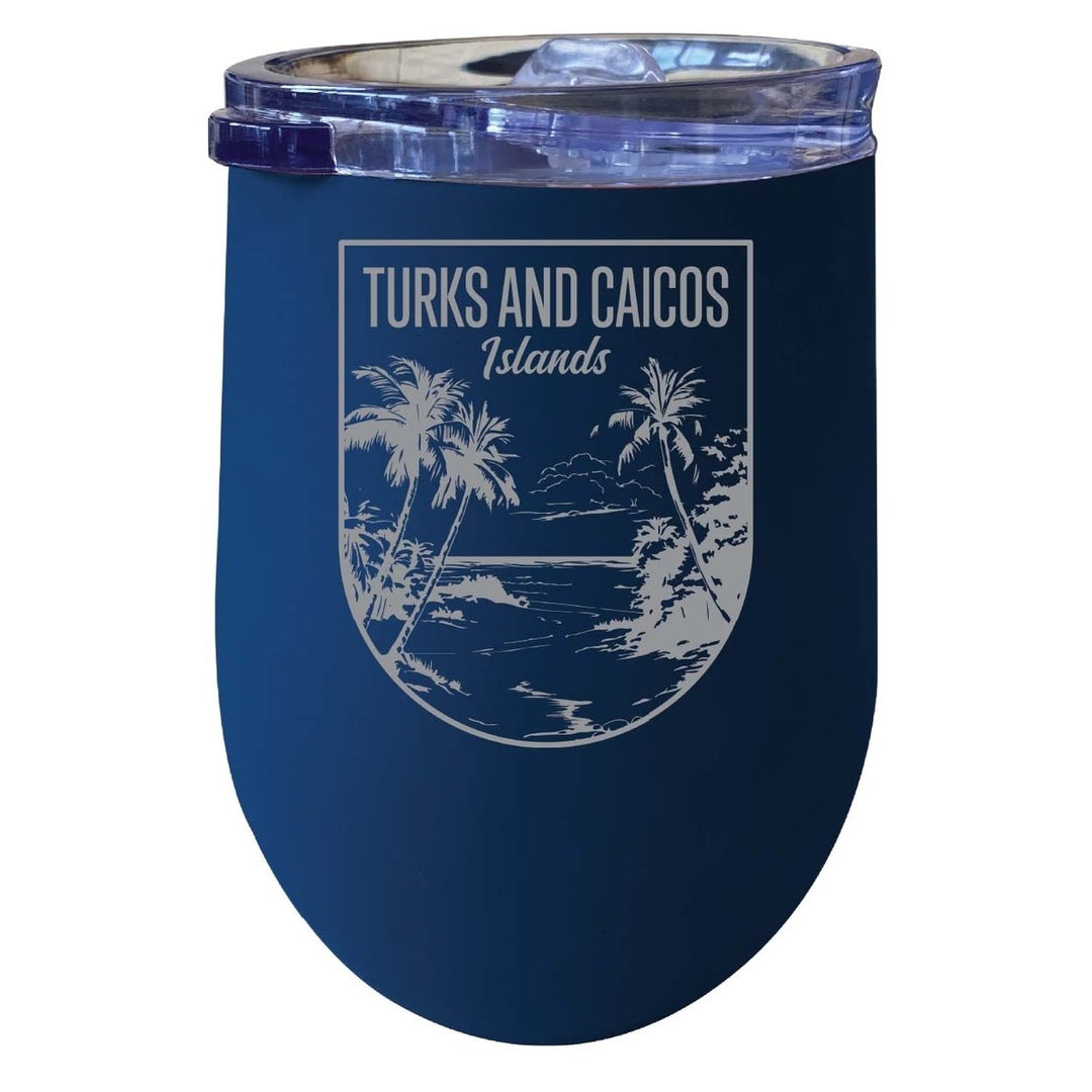 Turks and Caicos Islands Souvenir 12 oz Engraved Insulated Wine Stainless Steel Tumbler Image 6