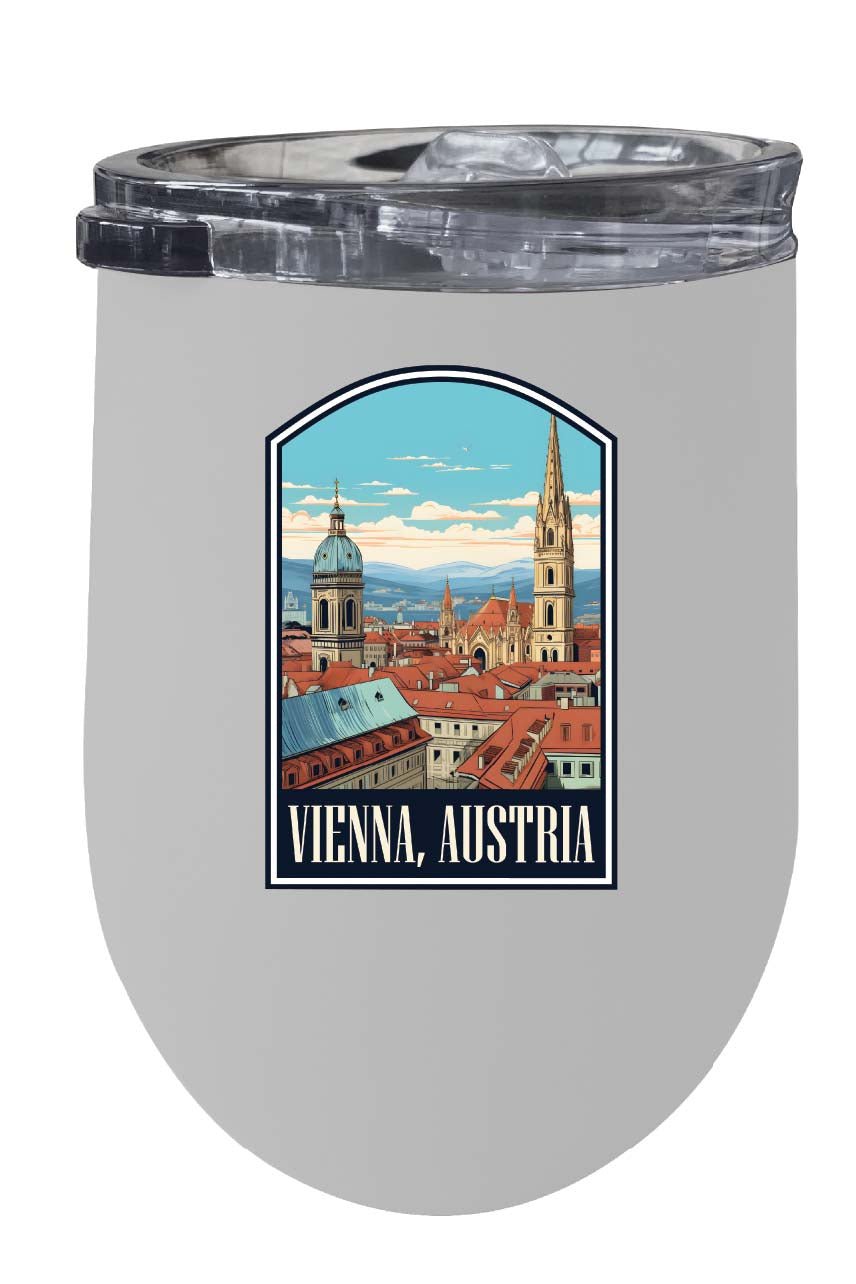 Vienna Austria Design B Souvenir 12 oz Insulated Wine Stainless Steel Tumbler Image 3