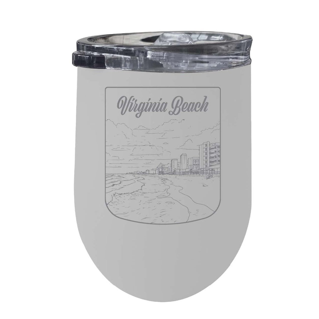 Virginia Beach Virginia Souvenir 12 oz Engraved Insulated Wine Stainless Steel Tumbler Image 7