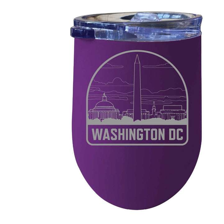 Washington DC Souvenir 12 oz Engraved Insulated Wine Stainless Steel Tumbler Image 3