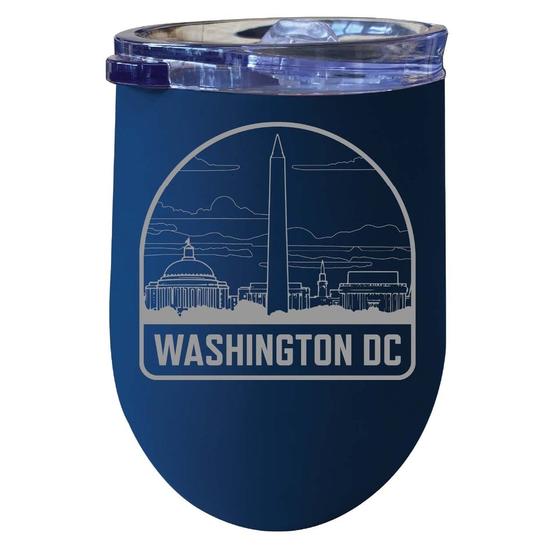 Washington DC Souvenir 12 oz Engraved Insulated Wine Stainless Steel Tumbler Image 4