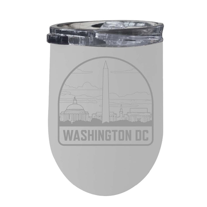 Washington DC Souvenir 12 oz Engraved Insulated Wine Stainless Steel Tumbler Image 7