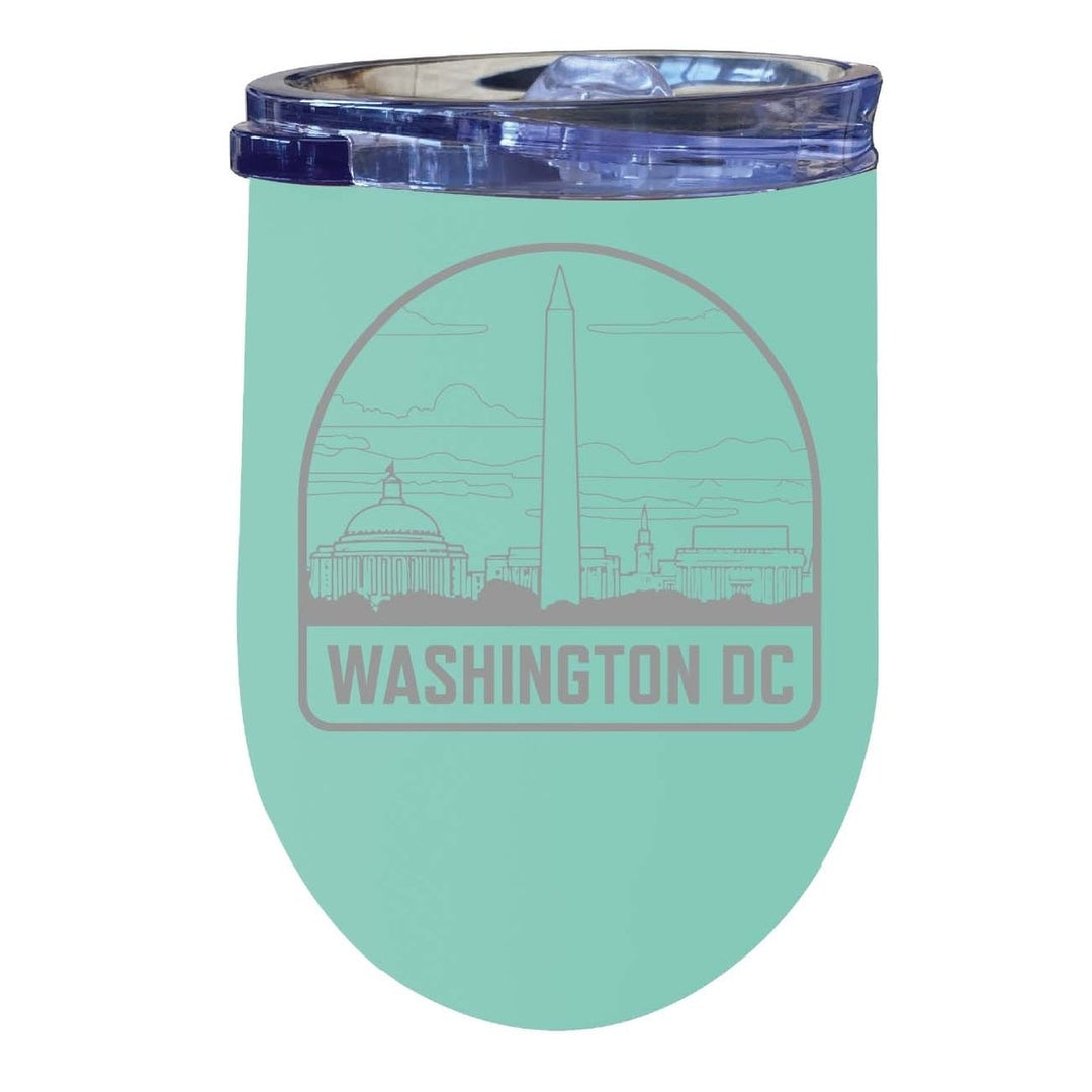 Washington DC Souvenir 12 oz Engraved Insulated Wine Stainless Steel Tumbler Image 8