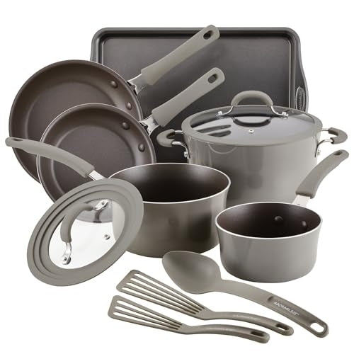 Rachael Ray 11-Pc. Cook + Create Cookware Set Grey- Image 1