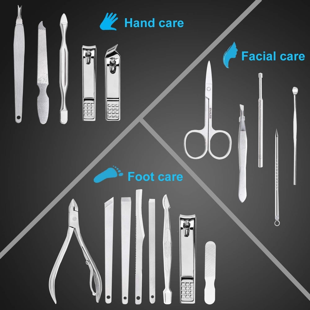 18 Pieces Stainless Steel Manicure Kit Professional Grooming Kit Image 2