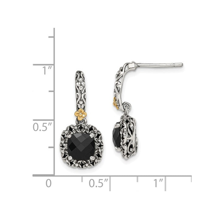 2.40 Carat (ctw) Black Onyx Dangle Earrings in Sterling Silver Image 4