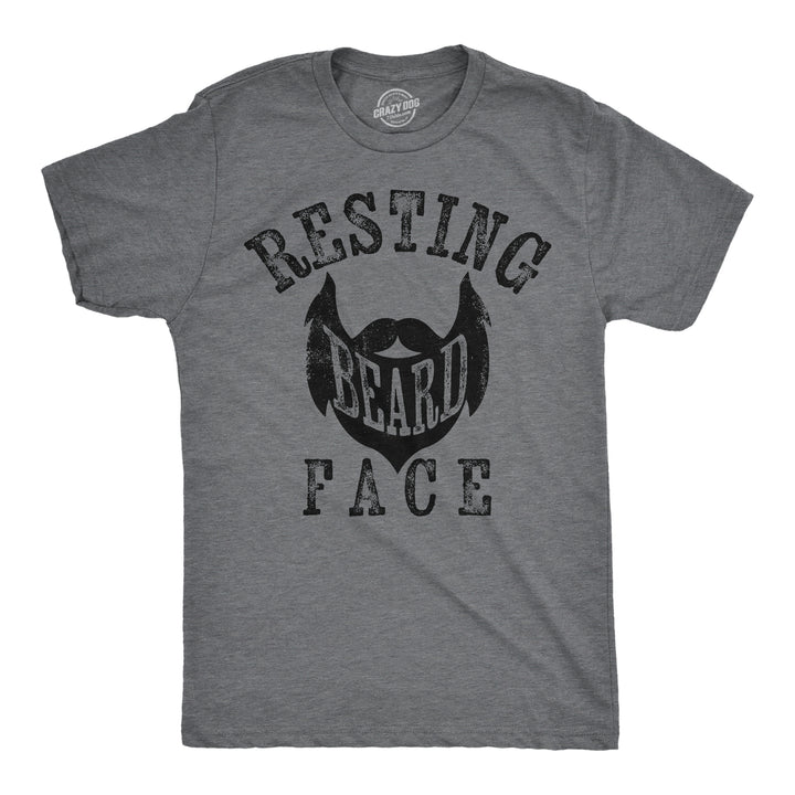 Mens Funny T Shirts Resting Beard Face Sarcastic Facial Hair Novelty Tee For Men Image 1