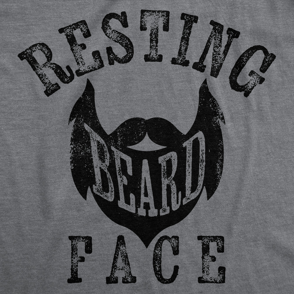 Mens Funny T Shirts Resting Beard Face Sarcastic Facial Hair Novelty Tee For Men Image 2