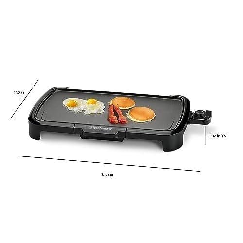 Toastmaster 10"x20" Electric Griddle - Black- Image 4