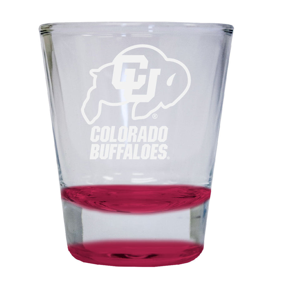 Colorado Buffaloes 2 oz Engraved Shot Glass Round Officially Licensed Collegiate Product Image 1