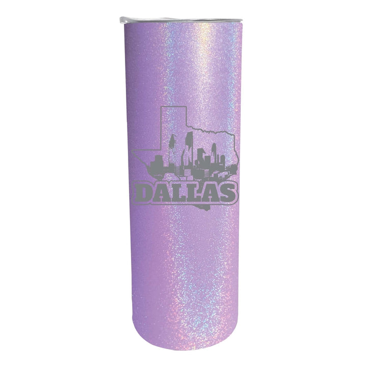 Dallas Texas Souvenir 20 oz Engraved Insulated Stainless Steel Skinny Tumbler Image 1