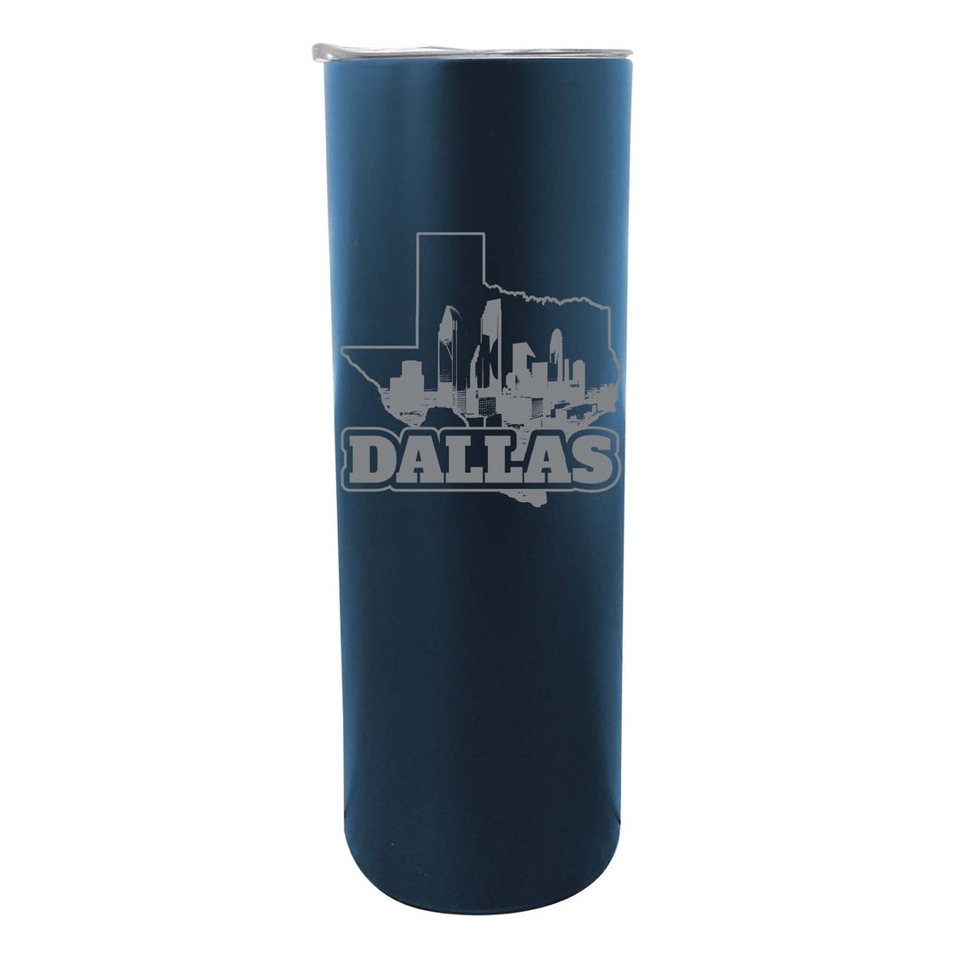 Dallas Texas Souvenir 20 oz Engraved Insulated Stainless Steel Skinny Tumbler Image 3