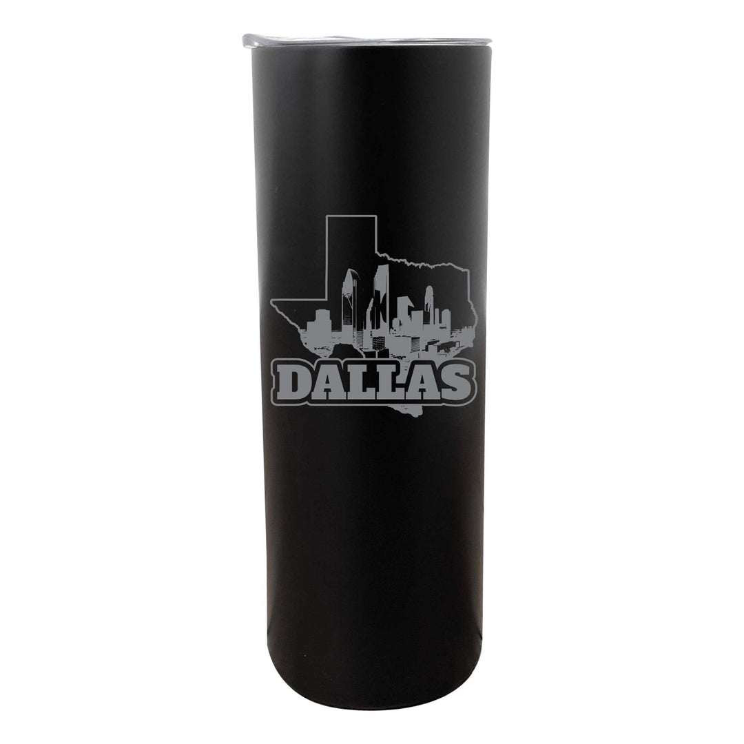 Dallas Texas Souvenir 20 oz Engraved Insulated Stainless Steel Skinny Tumbler Image 4