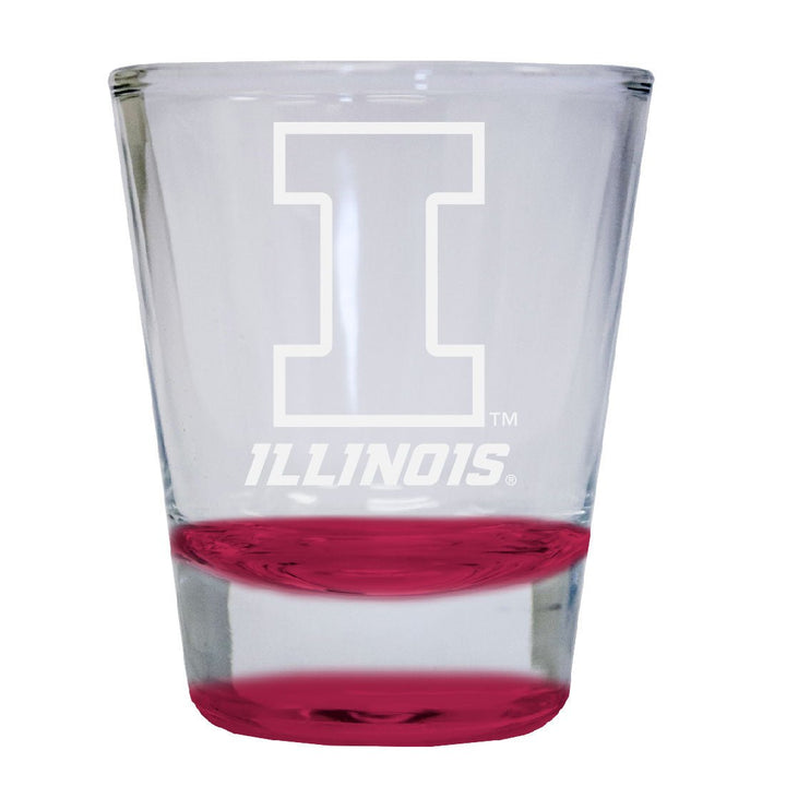 Illinois Fighting Illini 2 oz Engraved Shot Glass Round Officially Licensed Collegiate Product Image 4