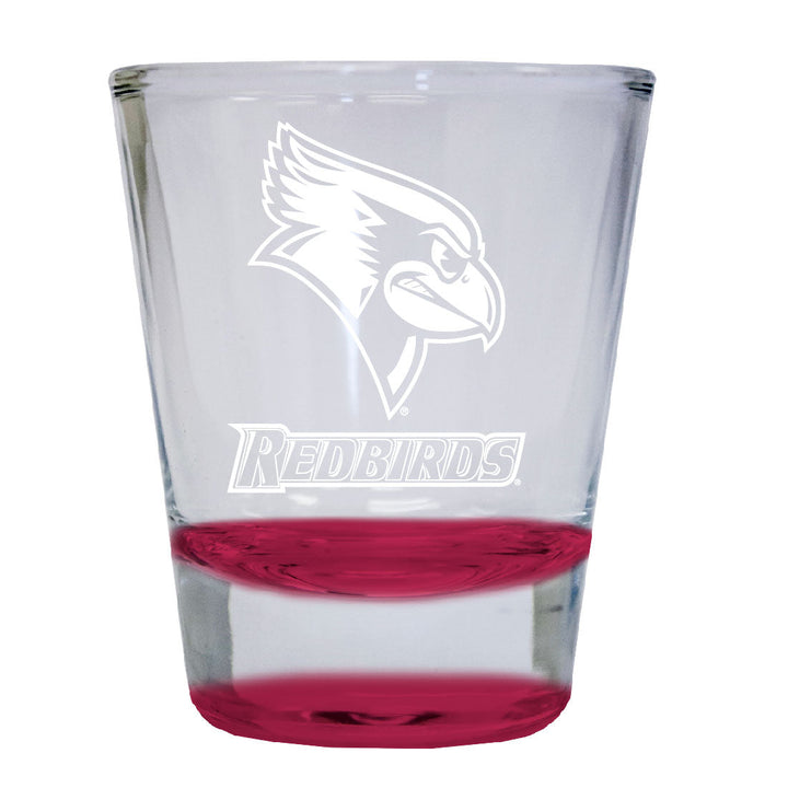 Illinois State Redbirds 2 oz Engraved Shot Glass Round Officially Licensed Collegiate Product Image 1