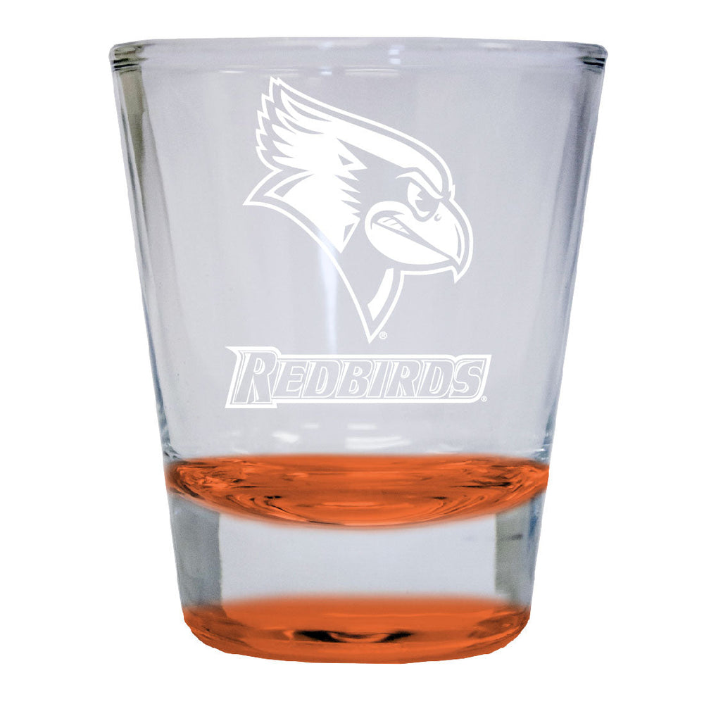 Illinois State Redbirds 2 oz Engraved Shot Glass Round Officially Licensed Collegiate Product Image 2