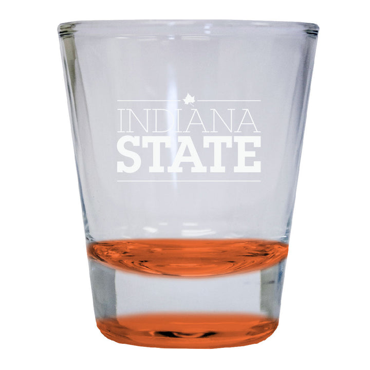 Indiana State University 2 oz Engraved Shot Glass Round Officially Licensed Collegiate Product Image 3