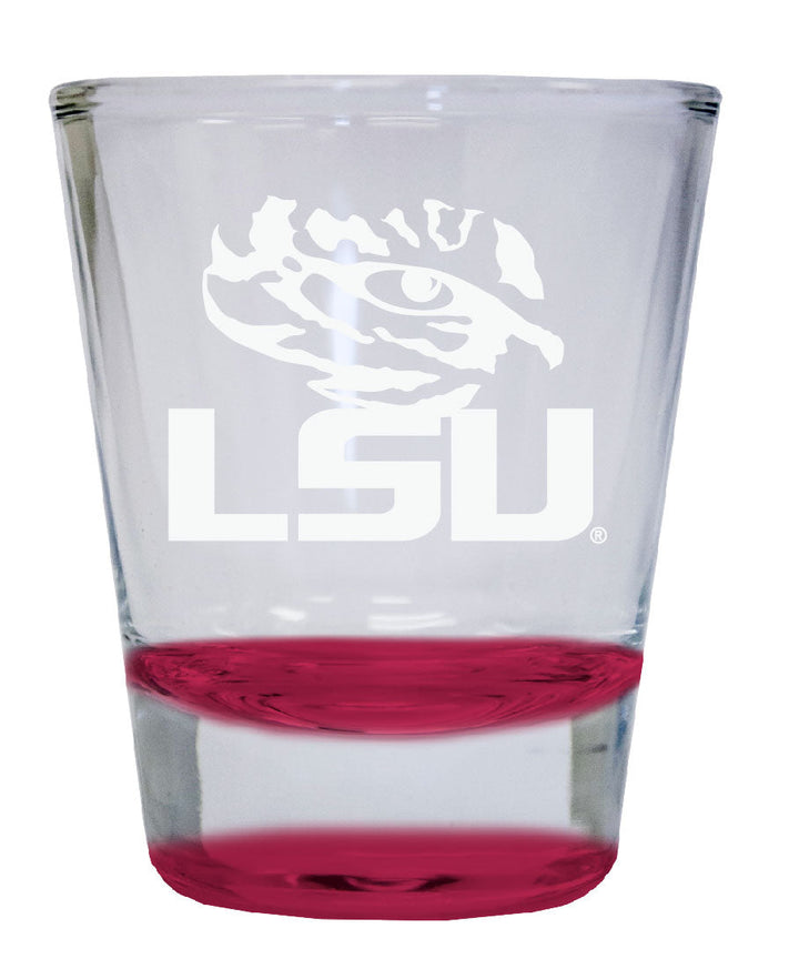 LSU Tigers 2 oz Engraved Shot Glass Round Officially Licensed Collegiate Product Image 1