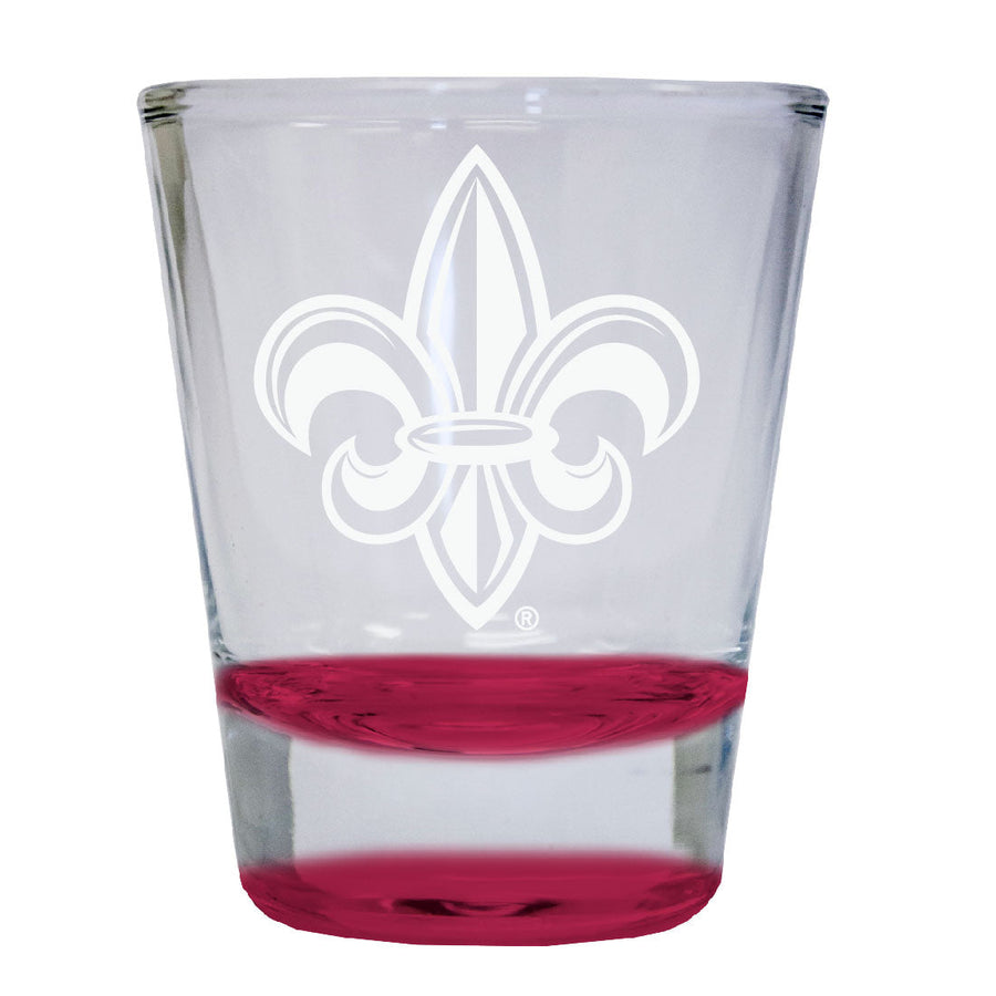 Louisiana at Lafayette 2 oz Engraved Shot Glass Round Officially Licensed Collegiate Product Image 1
