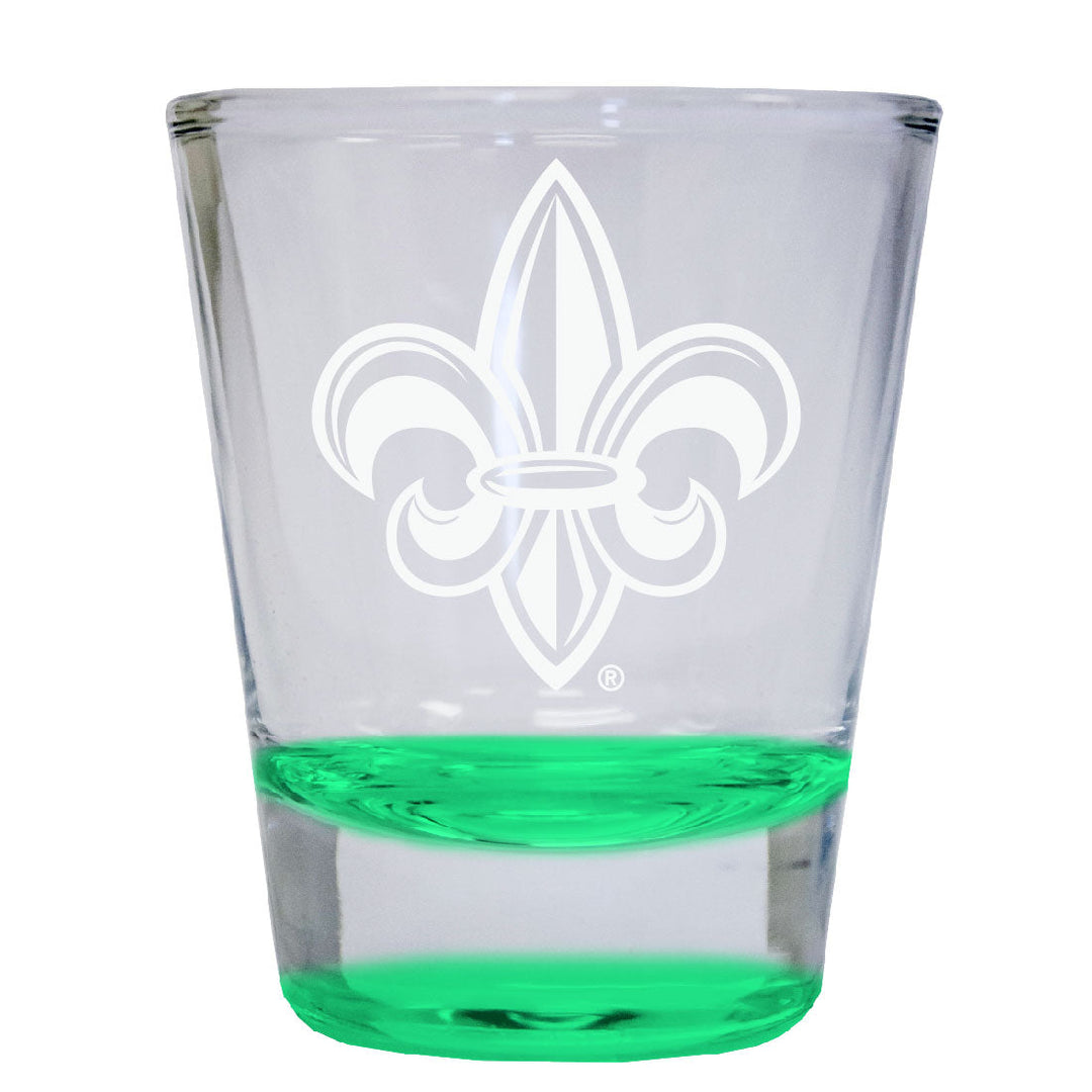 Louisiana at Lafayette 2 oz Engraved Shot Glass Round Officially Licensed Collegiate Product Image 3