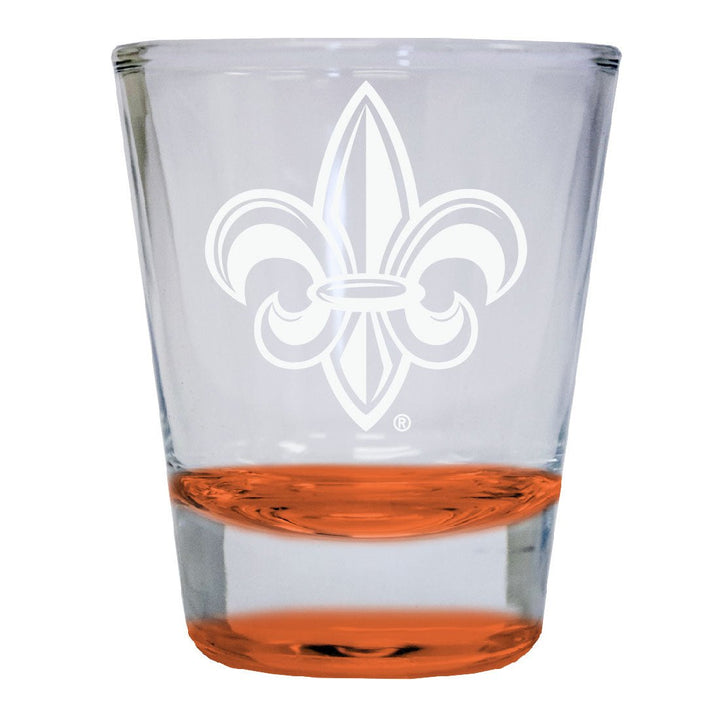 Louisiana at Lafayette 2 oz Engraved Shot Glass Round Officially Licensed Collegiate Product Image 1