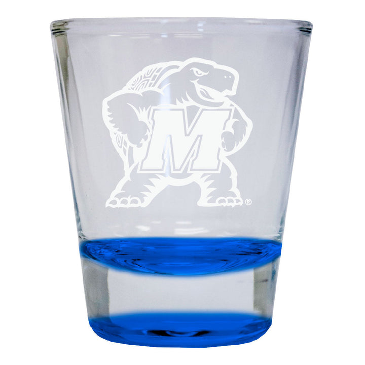 Maryland Terrapins 2 oz Engraved Shot Glass Round Officially Licensed Collegiate Product Image 1