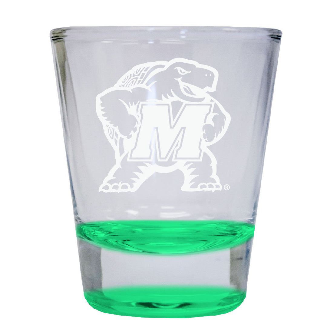 Maryland Terrapins 2 oz Engraved Shot Glass Round Officially Licensed Collegiate Product Image 2