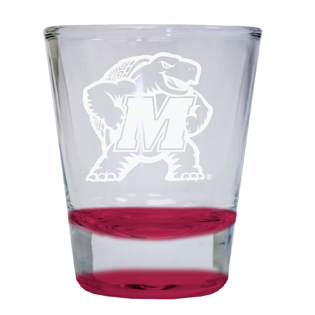 Maryland Terrapins 2 oz Engraved Shot Glass Round Officially Licensed Collegiate Product Image 3