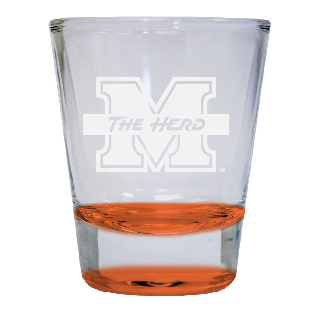 Marshall Thundering Herd 2 oz Engraved Shot Glass Round Officially Licensed Collegiate Product Image 2