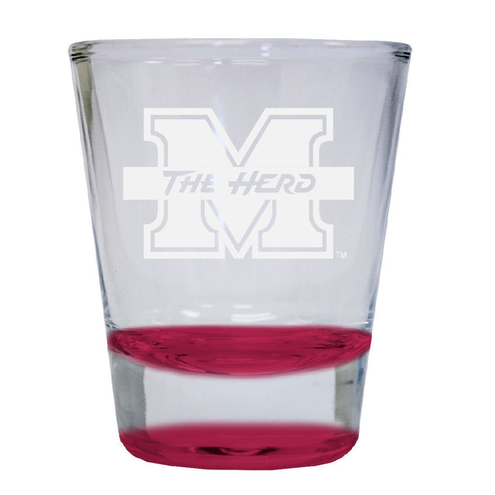 Marshall Thundering Herd 2 oz Engraved Shot Glass Round Officially Licensed Collegiate Product Image 3