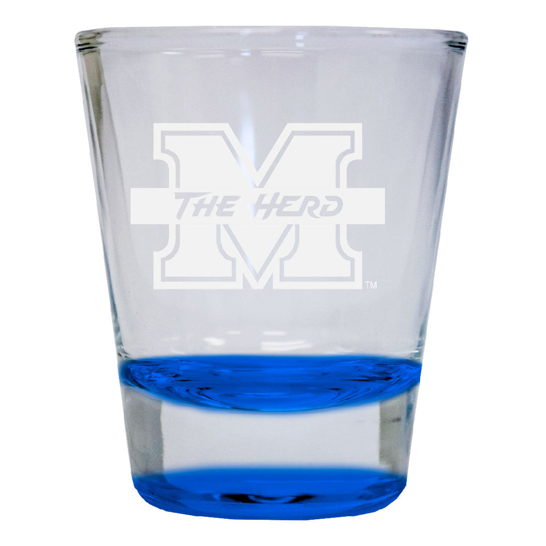 Marshall Thundering Herd 2 oz Engraved Shot Glass Round Officially Licensed Collegiate Product Image 4