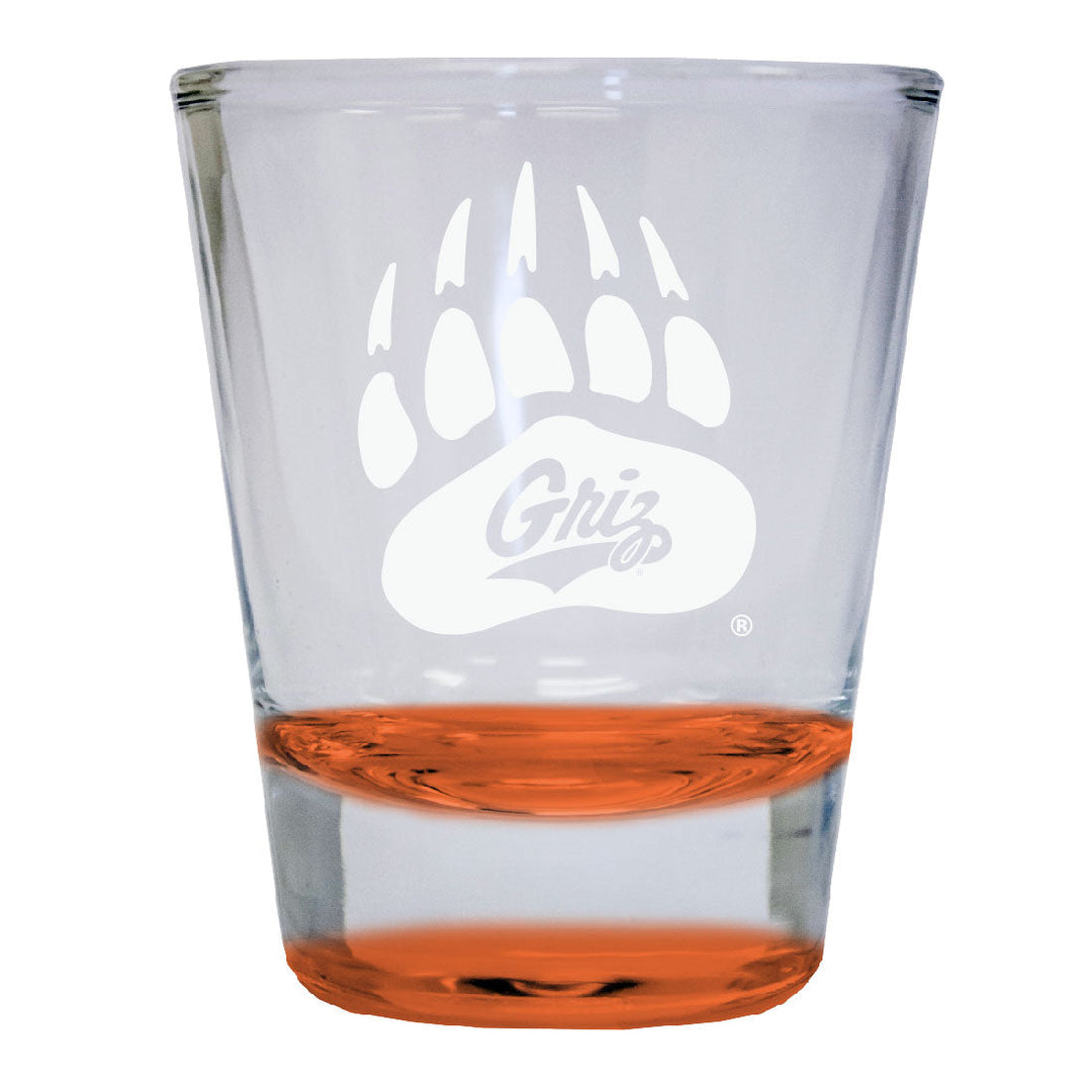 Montana University 2 oz Engraved Shot Glass Round Officially Licensed Collegiate Product Image 3