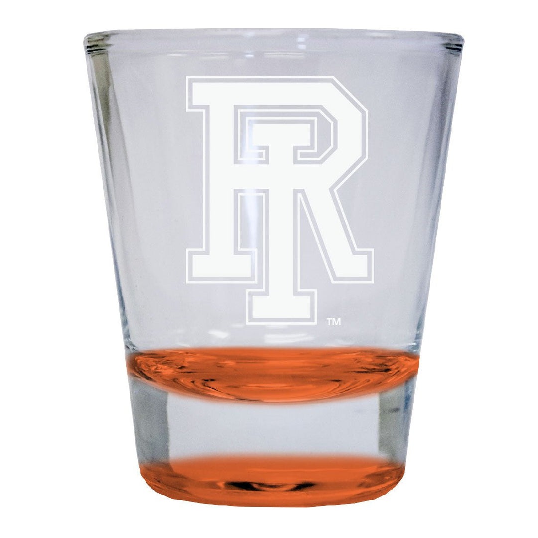 Rhode Island University 2 oz Engraved Shot Glass Round Officially Licensed Collegiate Product Image 1