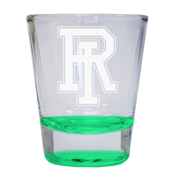 Rhode Island University 2 oz Engraved Shot Glass Round Officially Licensed Collegiate Product Image 3