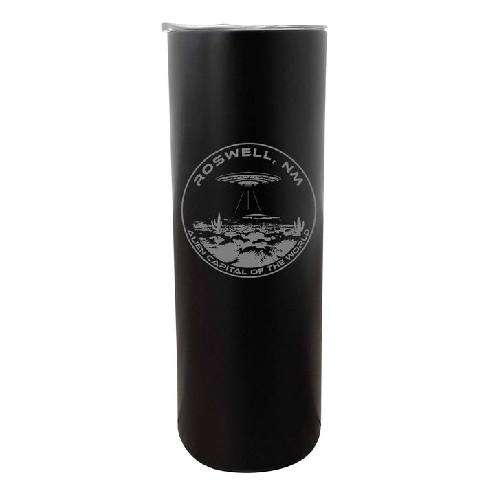 Roswell Mexico Souvenir 20 oz Engraved Insulated Stainless Steel Skinny Tumbler Image 1