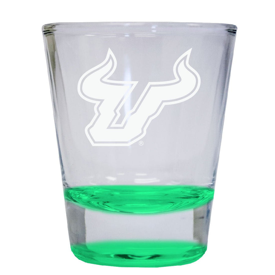 South Florida Bulls 2 oz Engraved Shot Glass Round Officially Licensed Collegiate Product Image 1