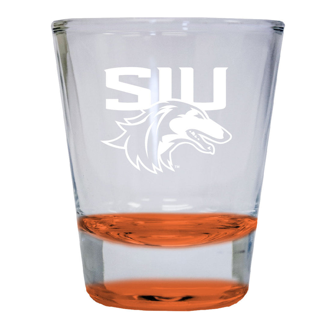 Southern Illinois Salukis 2 oz Engraved Shot Glass Round Officially Licensed Collegiate Product Image 2