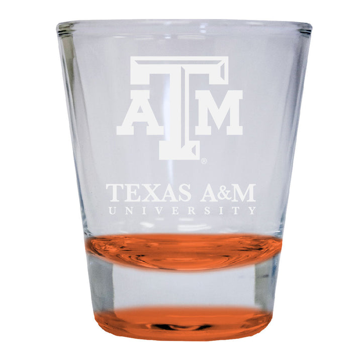 Texas AandM Aggies 2 oz Engraved Shot Glass Round Officially Licensed Collegiate Product Image 1