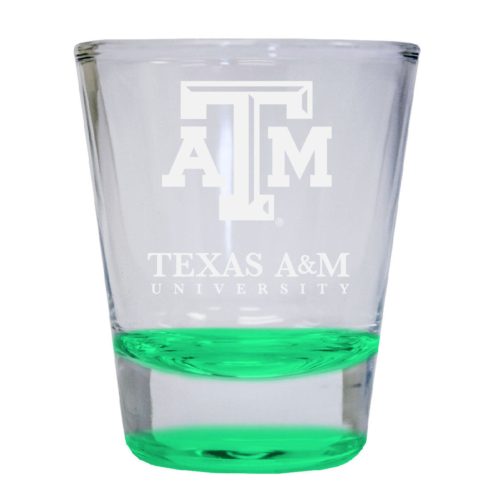 Texas AandM Aggies 2 oz Engraved Shot Glass Round Officially Licensed Collegiate Product Image 2