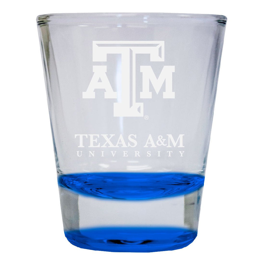 Texas AandM Aggies 2 oz Engraved Shot Glass Round Officially Licensed Collegiate Product Image 1