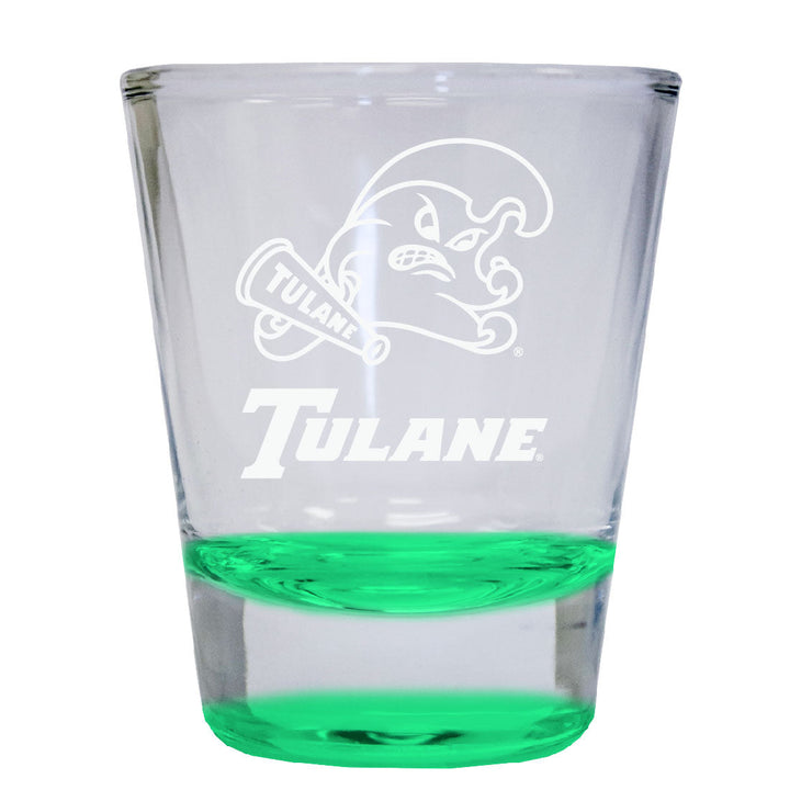 Tulane University Wave 2 oz Engraved Shot Glass Round Officially Licensed Collegiate Product Image 1