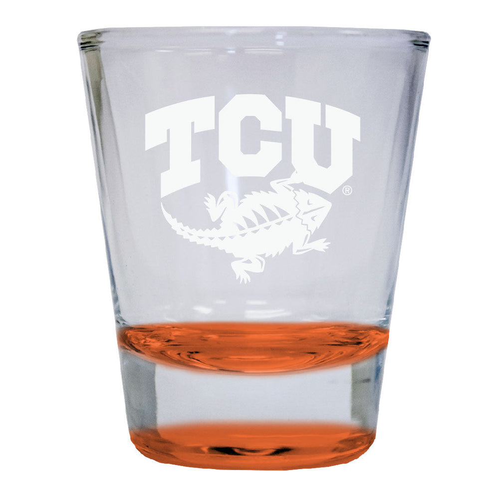 Texas Christian University 2 oz Engraved Shot Glass Round Officially Licensed Collegiate Product Image 2